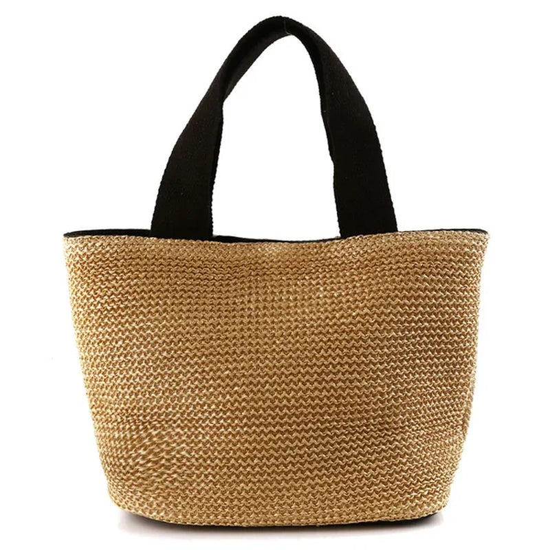 Beach Straw Shoulder Messenger Bag Women Bohemian Summer Woven Rattan Bucket Shoulder Handbag Handmade Crossbody Bags for Women