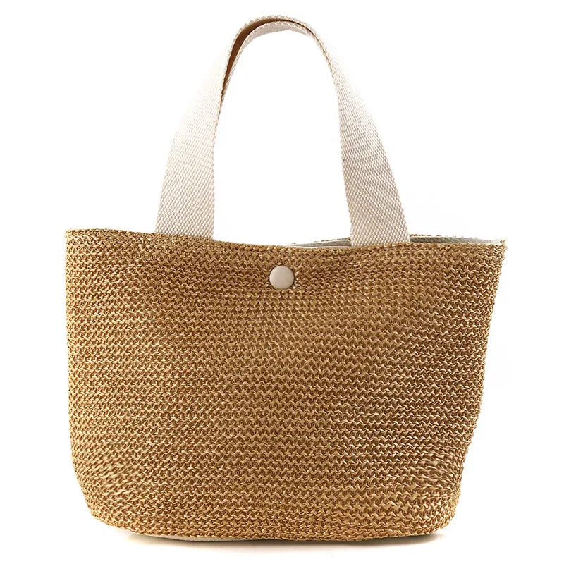 Beach Straw Shoulder Messenger Bag Women Bohemian Summer Woven Rattan Bucket Shoulder Handbag Handmade Crossbody Bags for Women